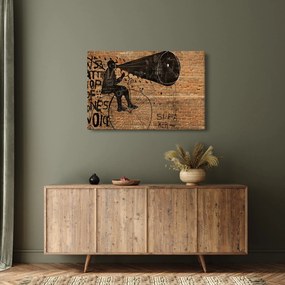 Tablou - Barbat cu biciclete stil Bansky (90x60 cm)