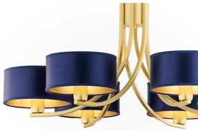 Jupiter 2095 - Candelabru ARTHUR cu lanț 6xE27/15W/230V albastru/auriu