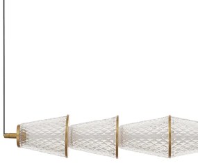 Lustră LED pe cablu SANSA LED/11W/230V auriu/transparent