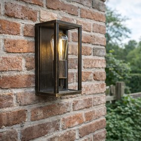 Lampă de perete vintage aur antic 26 cm IP44 - Charlois