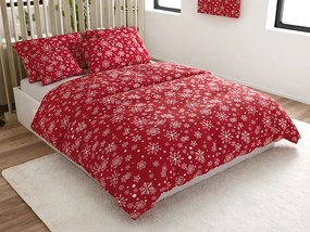 Lenjerie de pat din microfibra flanel SNOWFALL rosie Dimensiune lenjerie de pat: 70 x 90 cm | 140 x 200 cm
