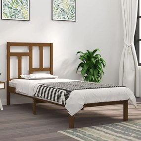 3104536 vidaXL Cadru de pat, maro miere, 100x200 cm, lemn masiv de pin