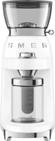 Rasnita de cafea Smeg CGF03WHEU, 150 W, 240 g, Sistem de rotire si blocare, Functie manuala, Alb