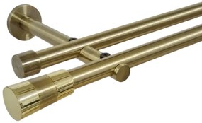 Galerie dubla picior universal fara inele prindere perete valeo 19/19 mm aur antic (Alege marime: 280 cm)