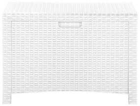 Cutie de depozitare de gradina, alb, 60x54x41 cm, ratan PP Alb, 60 x 54 x 41 cm