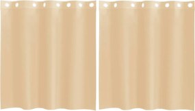 vidaXL Perdele Voile cu Oelii 2 buc Nisip