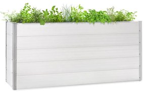 Nova Grow, ghiveci de grădină, 195 x 91 x 50 cm, WPC, aspect de lemn, alb