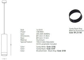 Pendul cu Spot stil minimalist GU10 Tube negru