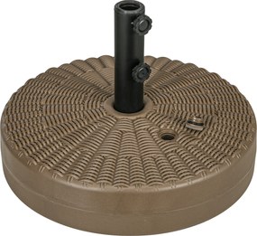 Outsunny Bază pentru Umbrelă cu Butoane Rotative Încorporate și Duză Laterală, Ø51x36 cm, Maro | Aosom Romania