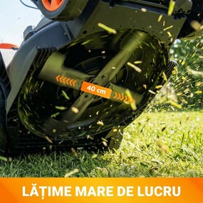 Outsunny Mașină de Tuns Iarba Electrică 1800W cu Lățime de Tăiere de 40cm, Funcție Mulching și Sac de 50L, Mâner Reglabil și Detașabil, 6 Niveluri de Tăiere, Gri Deschis | Aosom Romania
