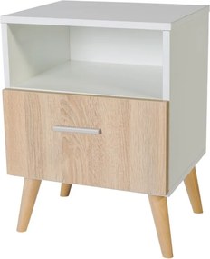 Noptiera cu sertar, 40x53x37 cm, Logan, ADRK Furniture (Culoare: Alb)