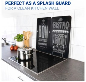 Set 2 protecții din sticlă pentru aragaz Wenko Bon Appetit, 52 x 30 cm