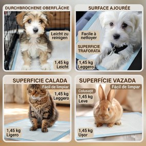PawHut Set 100 Covoare Absorbante pentru Câini cu 6 Straturi, Covoare Igienice pentru Câini, 45x60 cm, Albastru | Aosom Romania