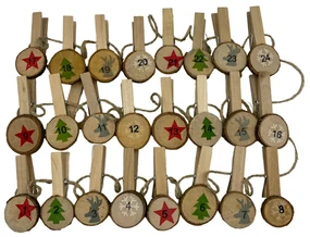 Calendar de advent CHRISTMAS TIME, 24 carlige