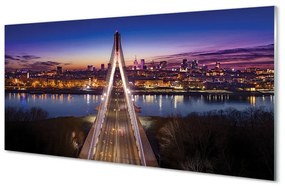 Tablouri acrilice Varșovia pod râu panoramă