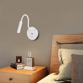 Lampă LED flexibilă de perete cu port USB Brilagi MAYA LED/3W/230V alb