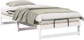vidaXL Cadru de pat Alb 100 x 210 cm Lemn de pin masiv