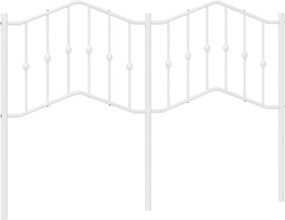 vidaXL Tăblie de pat de schimb metalică, alb, 150 cm