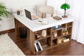 Birou cu aspect de lemn de nuc 120x130 cm Vesper – Kalune Design