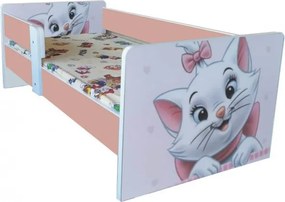 Pat tineret pisicute,alb-roz ,saltea cadou