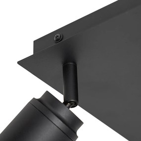 Spotlight inteligent pentru baie negru pătrat IP44 cu 3 GU10 Wifi - Ducha