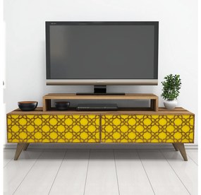 Masă TV/Dulap Clementine (Nuc + Galben). 1088569