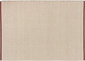 Covor roșu/bej țesut manual din lână 140x200 cm Lenu – noo.ma