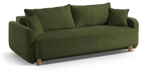 Canapea verde extensibilă, cu spațiu de depozitare 231 cm Elen – Micadoni
