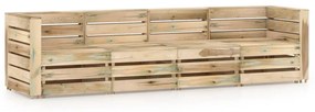 3068059 vidaXL Canapea de grădină cu 4 locuri, lemn de pin tratat verde