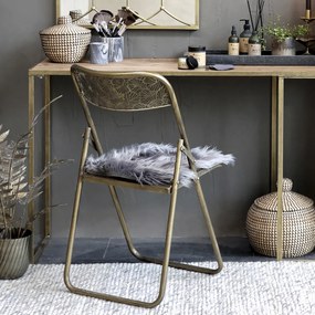 Scaun dining pliant auriu cu model antique brass Arles