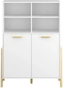 Biblioteca BELLE, alb, PAL laminat, 103x41x153 cm