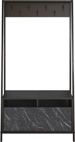 Mobilier hol DEVIN, negru, PAL melaminat/metal, 94x35x180 cm