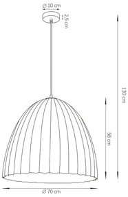 Lustră pe cablu TELMA 1xE27/60W/230V d. 70 cm negru/auriu