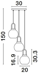 Lustra cu 3 pendule design modern IRVINE
