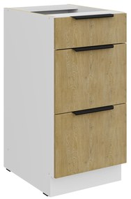 Dulap inferior de bucătărie Carminia 40 D 3S BB PREMIUM BOX (stejar cremona + alb). 1128049