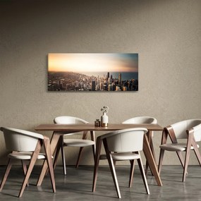 Tablou apusului de soare deasupa orașului (120x50 cm)