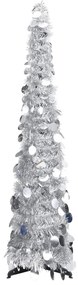 vidaXL Brad de crăciun artificial tip pop-up, argintiu, 120 cm, pet