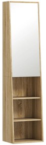 HOMCOM Mobilier baie coloană trapezoidal cu ușă oglindă, raft 6 nivele, 40 x 30 x 165 cm | Aosom Romania