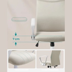 Scaun de birou DINA, max. 120 kg, bej/alb SongmicsHome