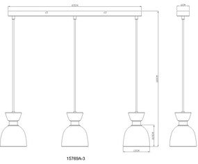 Lustra suspendata design decorativ MASSEY chihlimbar 15769A-3 GL