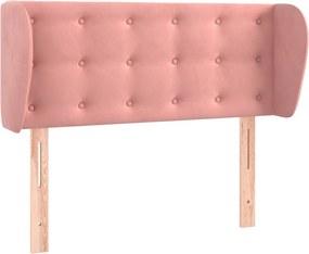vidaXL Tăblie de pat cu aripioare roz 83x23x78/88 cm catifea