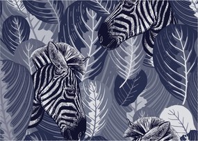 Tablou - Zebre albastre (70x50 cm)