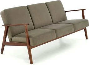 Canapea MILANO 3S, verde olive - Castel 39, stofa catifelata/lemn, 175