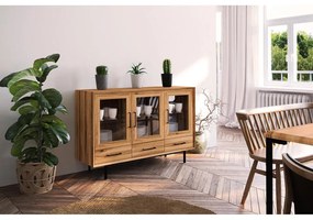 Vitrină din lemn de stejar 144x95 cm Abies – The Beds