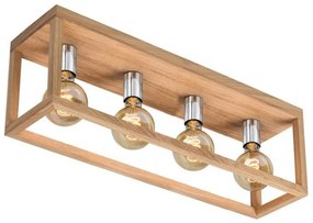 Spot-Light 9158474L - Plafonieră KAGO, 4xE27/60W/230V, stejar mat