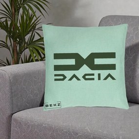 Perna Personalizata cu emblema Dacia, 40x40 cm, Verde Menta, Husa Detasabila, Perna Inclusa, BEKZ®