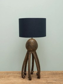 Lampa de masa, din rasina, cu abajur din in, Octopus