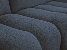 Colțar albastru închis cu tapițerie din țesătură bouclé (cu colț pe partea dreaptă/cu șezlong) Azra – Bobochic Paris