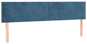 345862 vidaXL Tăblii de pat, 2 buc, albastru închis, 100x5x78/88 cm, catifea