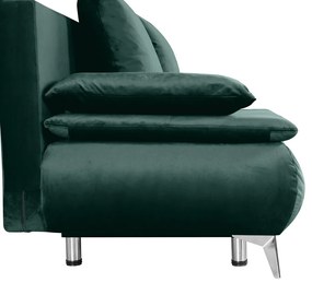 Canapea extensibila Sofie Lux, 203x92x86 cm, 3 locuri, lada pentru depozitare, verde pin